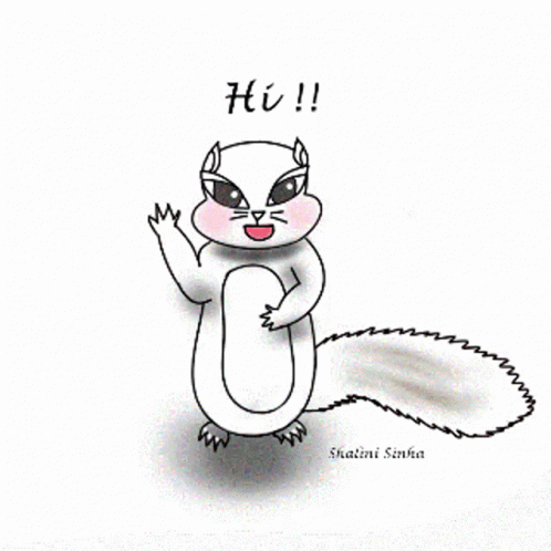 Cartoon Squirrel Saying Hi