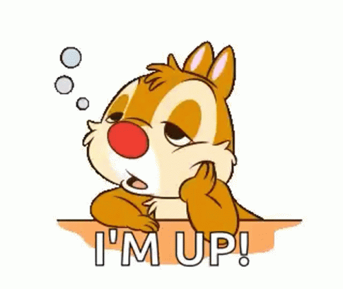 Cartoon Squirrel Saying Im Up