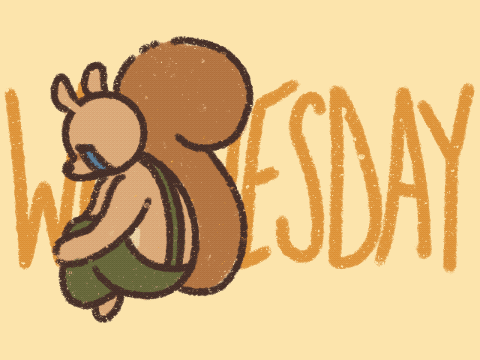 Cartoon Squirrel Saying Wednesday GIF