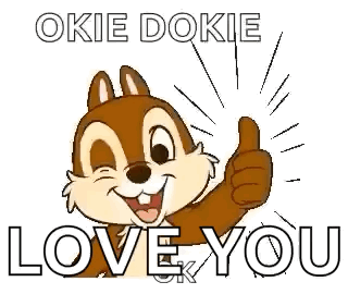 Cartoon Squirrel Thumbs Up Saying Okie Dokie Love You