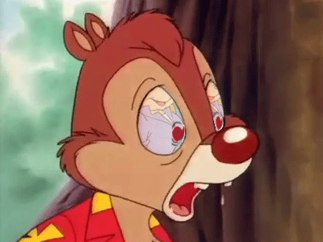Cartoon Squirrel With Mouth Open Eyes Closed GIF