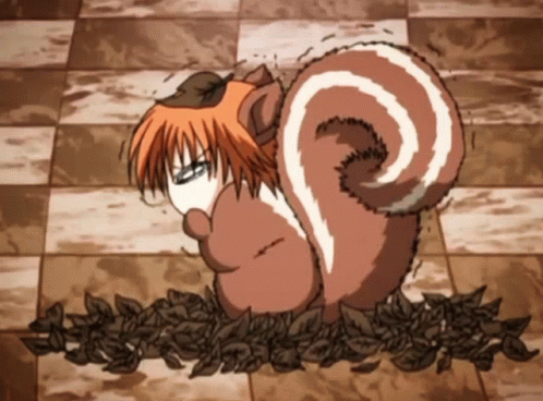 Cartoon Squirrel With Orange Hair