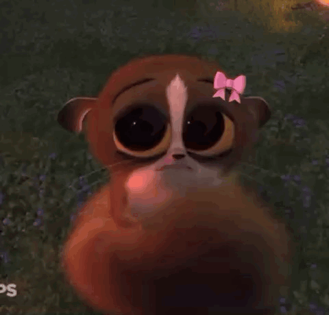 Cartoon Squirrel with Pink Bow in Flower Field