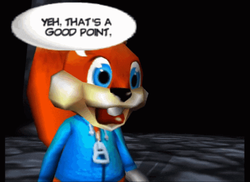 Cartoon Squirrel With Speech Bubble Yeh That's a Good Point