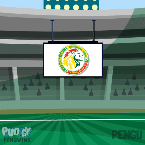 Cartoon Stadium With Sign Saying Federation General Africa