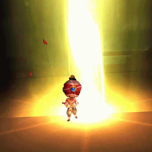 Cartoon Standing in Front of Glowing Light