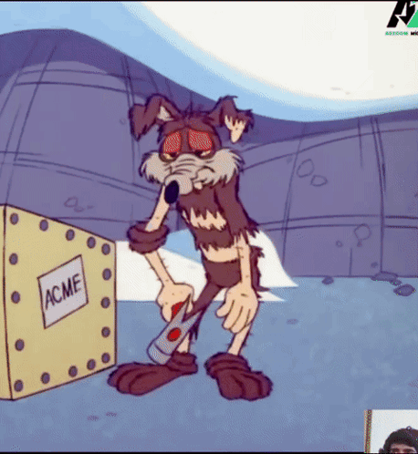 Cartoon Standing Next To Acme Box GIF