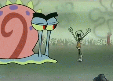 Cartoon Standing Next to Snail With Number 2