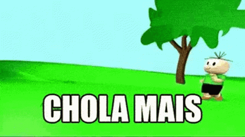 Cartoon Standing Next To Tree Saying Chola Mais GIF