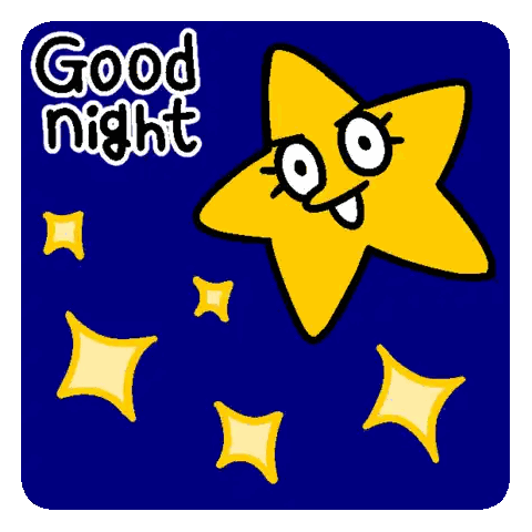 Cartoon Star Saying Good Night