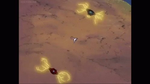 Cartoon Struck by Lightning on Rock