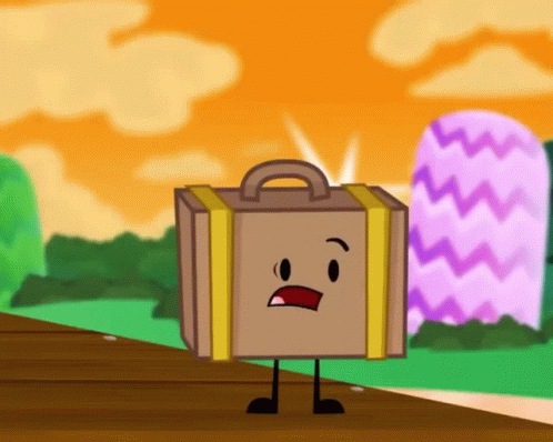 Cartoon Suitcase With Face and Legs