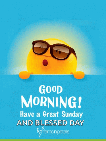 Cartoon Sun Wearing Sunglasses Good Morning Sunday Blessed Day