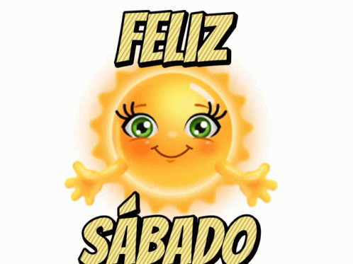 Cartoon Sun With Feliz Sabado