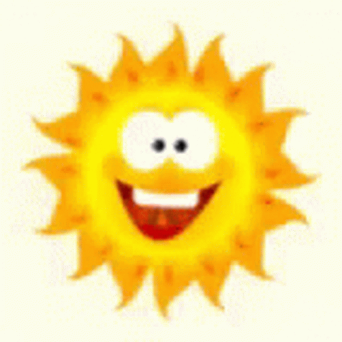 Cartoon Sun With Flower on Head