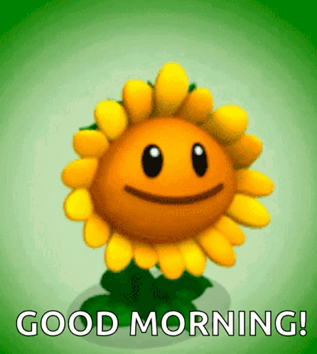 Cartoon Sunflower Saying Good Morning