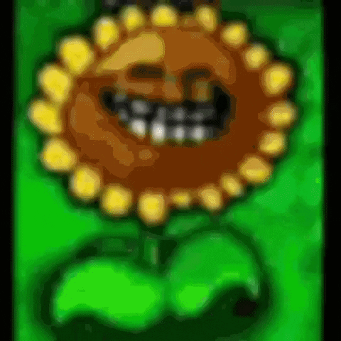 Cartoon Sunflower With Face Smiling GIF