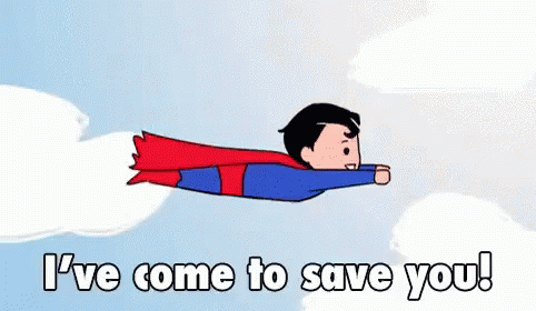 Cartoon Superman Help Is On The Way Dear GIF