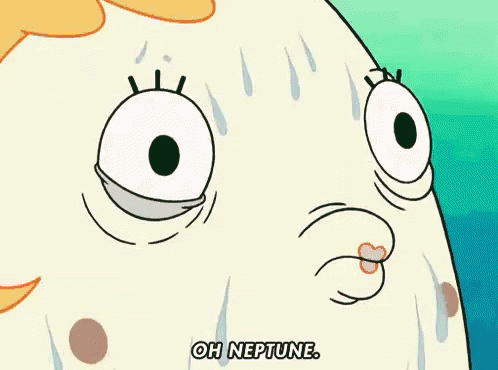 Cartoon Sweating Saying Oh Neptune