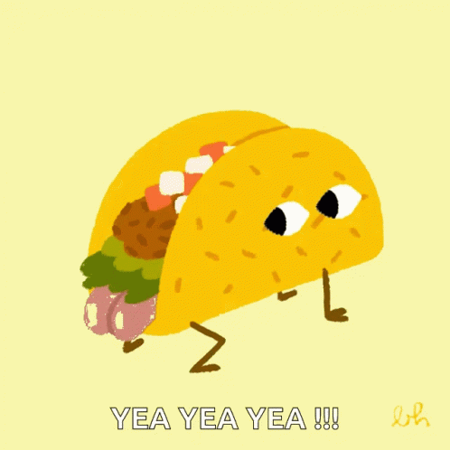 Cartoon Taco Saying Yea Yea Yea