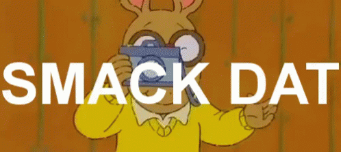 Cartoon Taking Picture Saying Smack Dat GIF