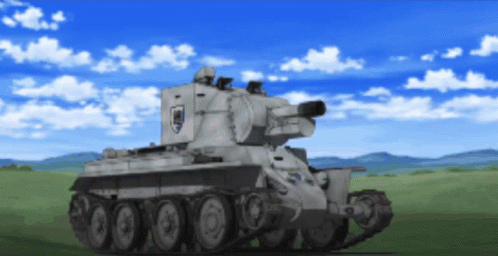 Cartoon Tank With Shield GIF