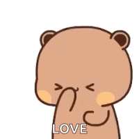 Cartoon Teddy Bear Blowing Hearts GIF
