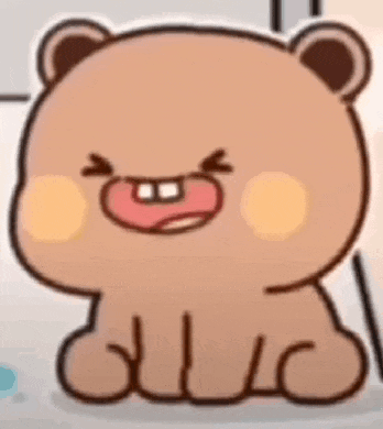 Cartoon Teddy Bear Making Funny Face