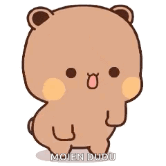 Cartoon Teddy Bear Saying Moin Dudu GIF