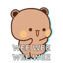 Cartoon Teddy Bear Saying Wee Wee