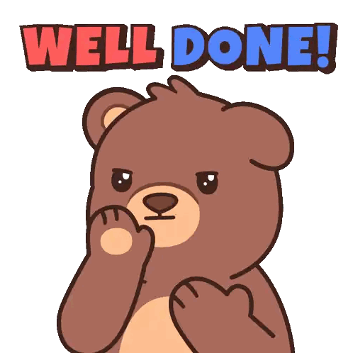 Cartoon Teddy Bear Saying Well Done