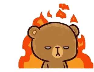 Cartoon Teddy Bear With Fire Head