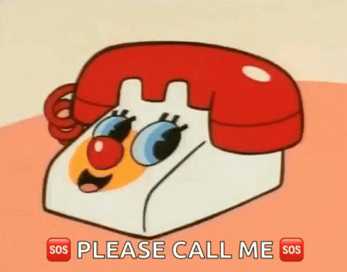 Cartoon Telephone With Clown Face Please Call Me GIF