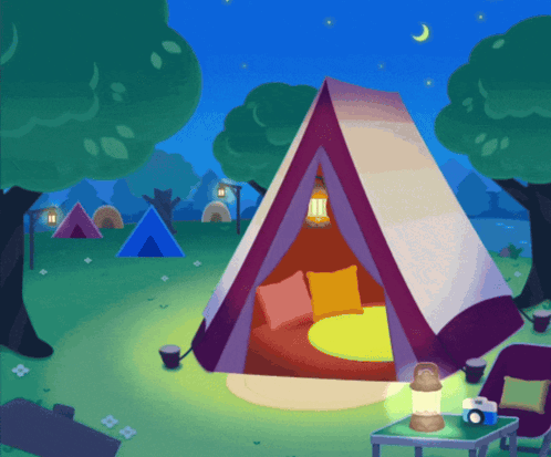 Cartoon Tent in a Field