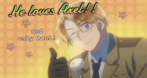 Cartoon Thumbs Up He Loves Axel and Only Axel