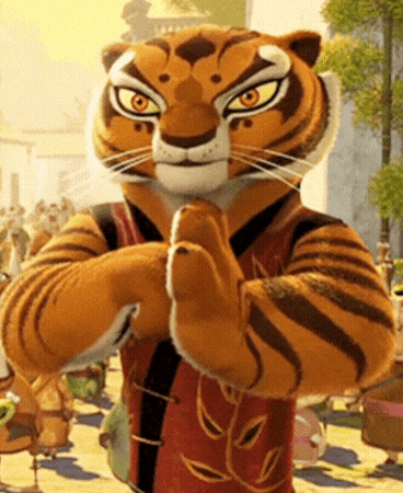 Cartoon Tiger in Red and Black Outfit in Crowd