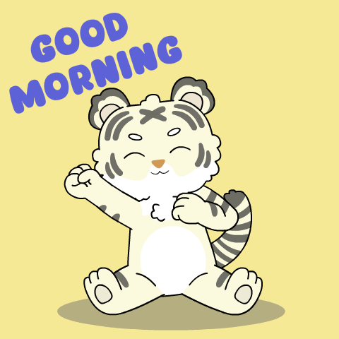 Cartoon Tiger Saying Good Morning GIF