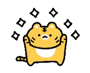 Cartoon Tiger Surrounded by Squares