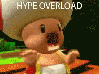 Cartoon Toad Mouth Open Hype Overload