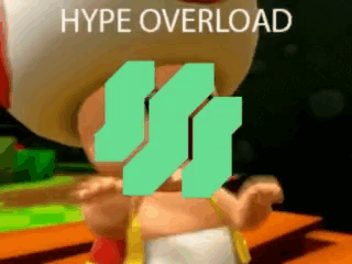 Cartoon Toad Standing Before Hype Overload Sign