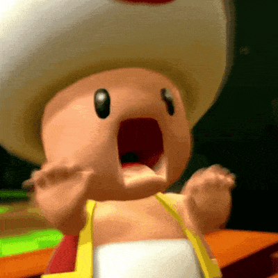 Cartoon Toad with Mouth Wide Open