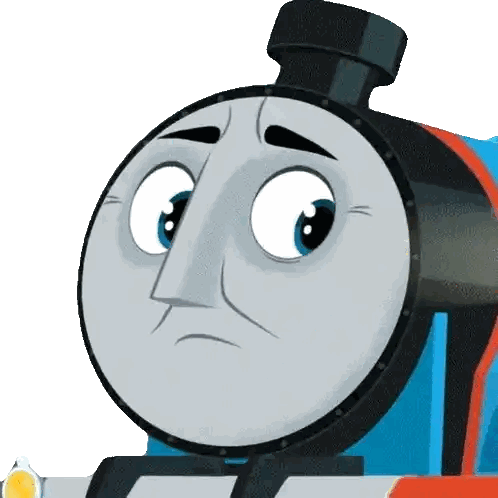Cartoon Train With Sad Look
