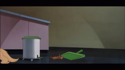 Cartoon Trash Can and Scoop