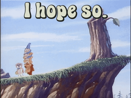 Cartoon Tree Stump Saying I Hope So