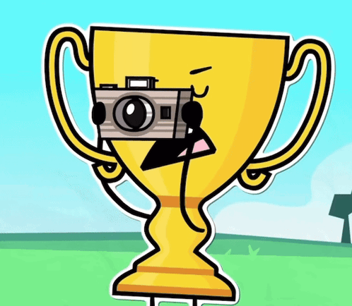 Cartoon Trophy With Camera on Face
