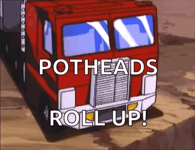Cartoon Truck Driving Down Dirt Road With Potheads Roll Up