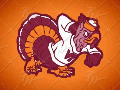 Cartoon Turkey in White Shirt With Letter W