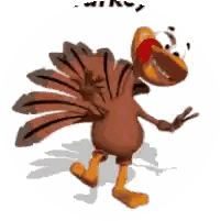 Cartoon Turkey with Red Beak