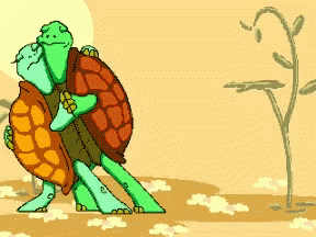Cartoon Turtle Couple Dance GIF