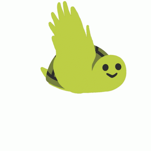 Cartoon Turtle Flying With Wings GIF